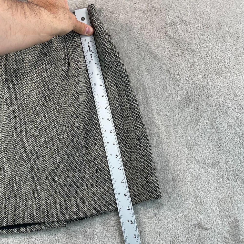 Vintage GAP Skirt & Jacket 2 Piece Set Women 4 Grey Wool Blend Pleated Tweed - Picture 13 of 16